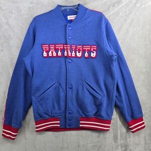 Mitchell & Ness Royal New England Patriots Play Call Fleece Jacket Medium